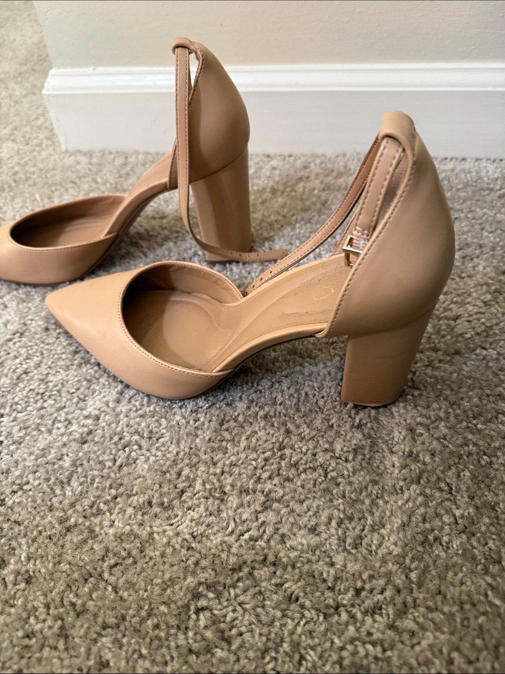 Jessica Simpson Tan Pointed-Toe Ankle-Strap Pumps - Picture 2 of 2